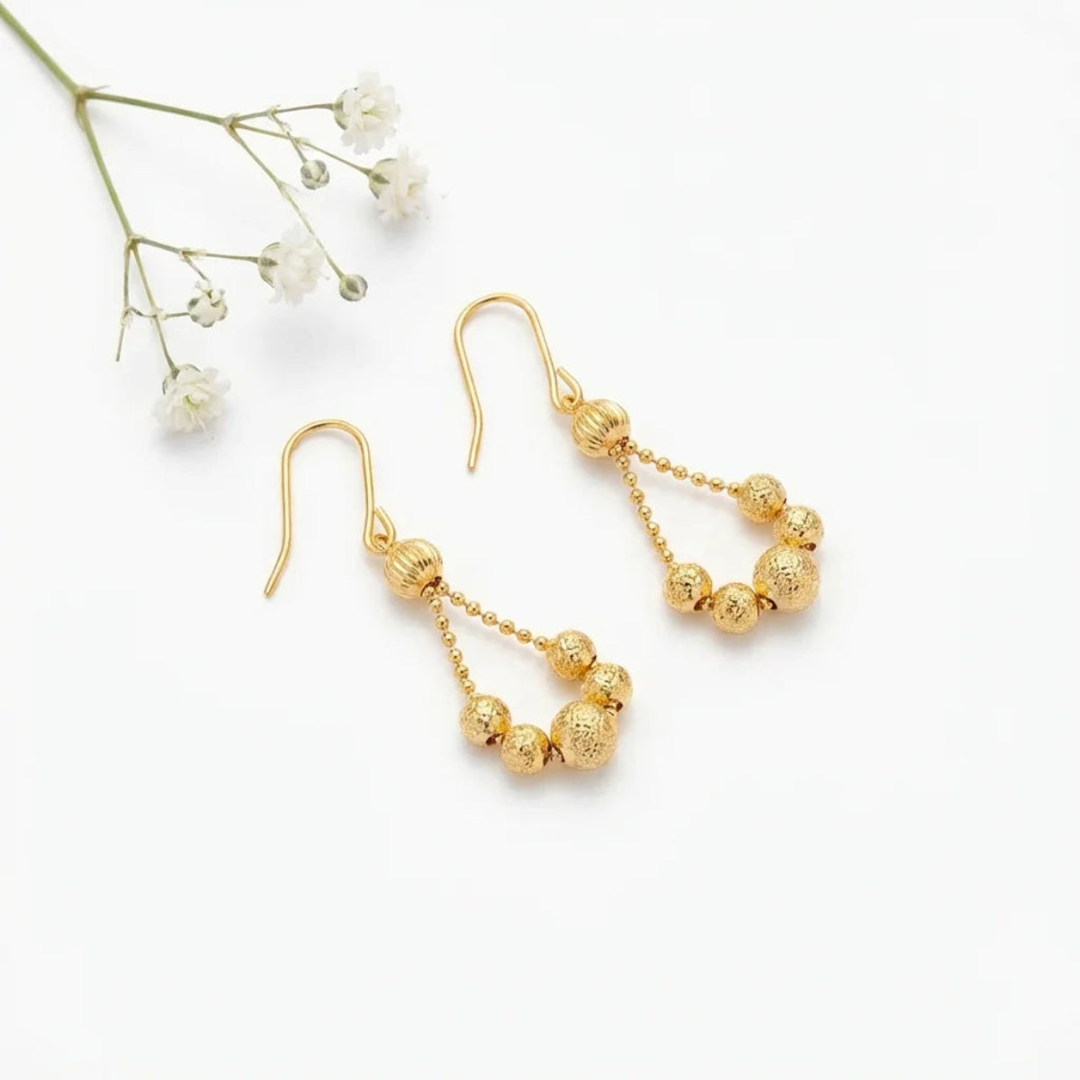 Autumn Bell Tassel Drop Earrings - Flat Lay