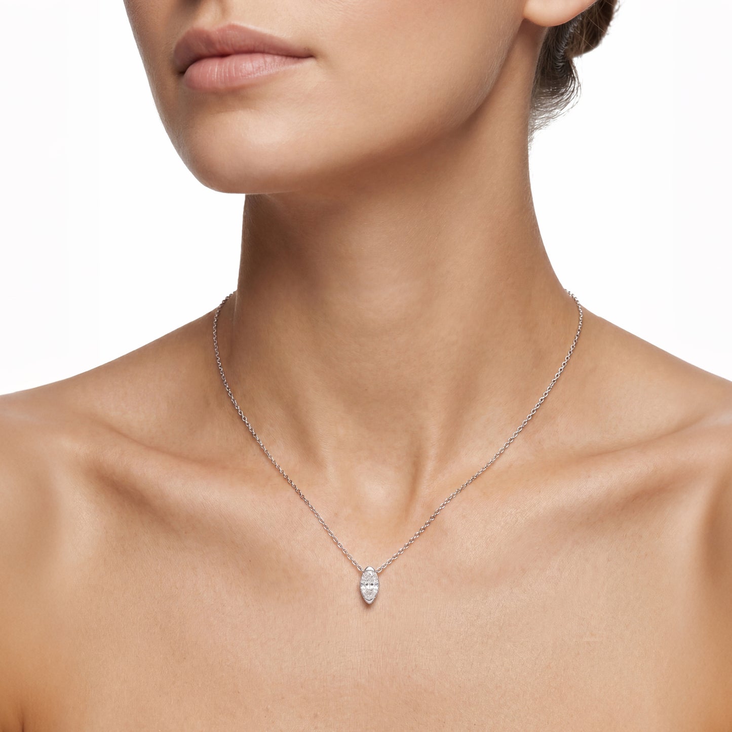 Marquise Cut Moissanite Pendant Necklace