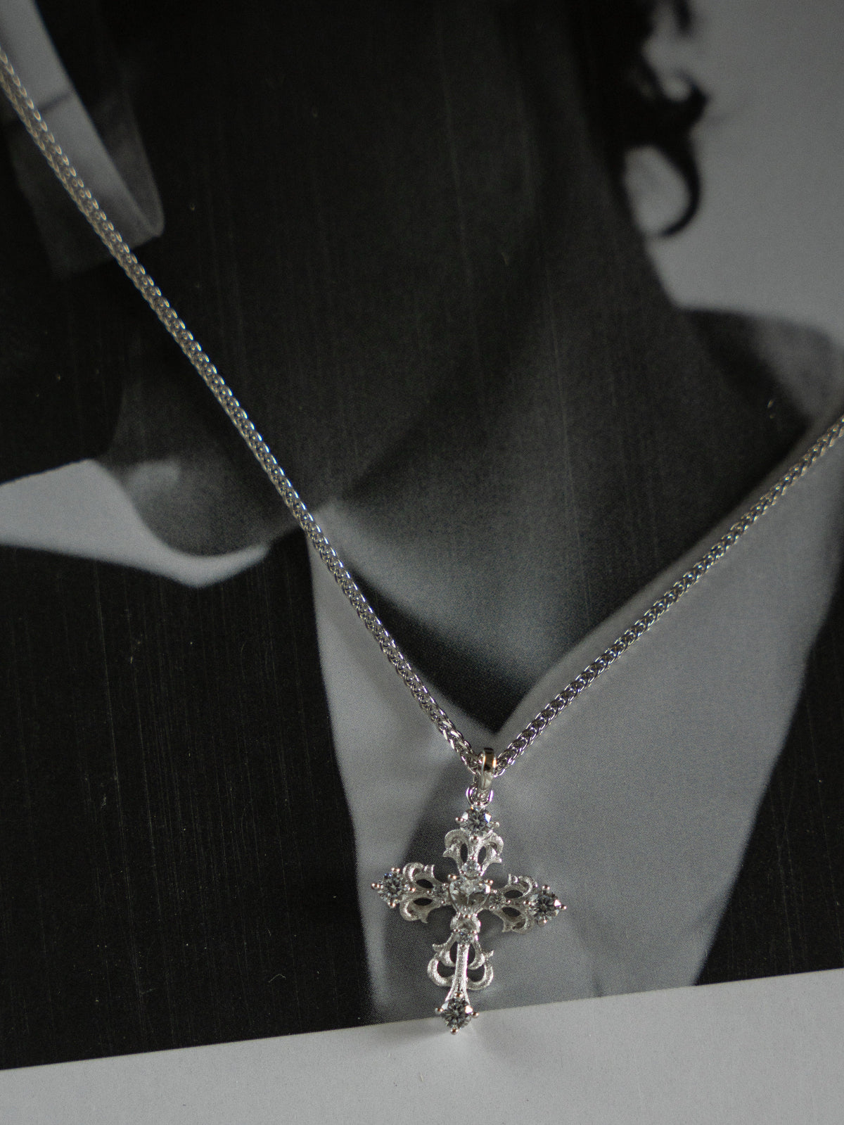 Ornate Baroque Cross Pendant Necklace