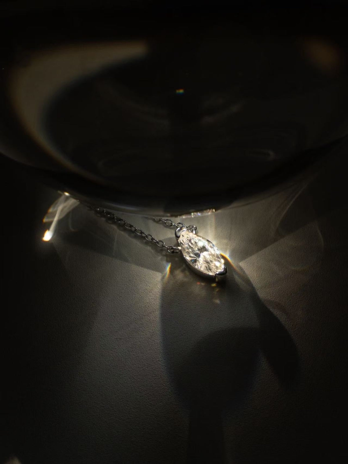 Marquise Cut Moissanite Pendant Necklace