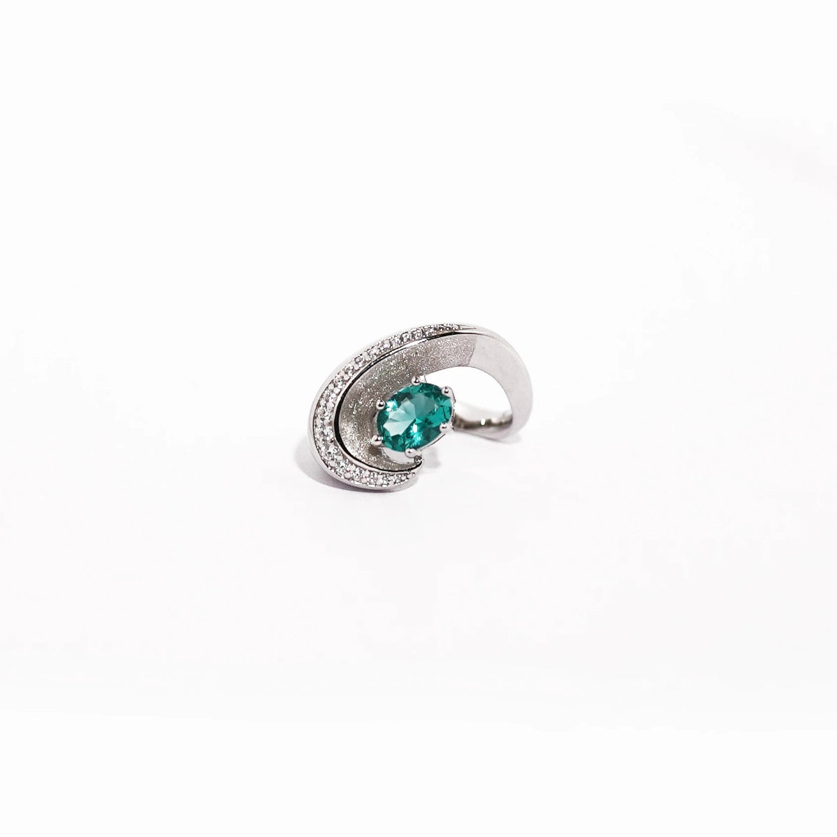 Paraiba Conch Spiral Ring - Side View