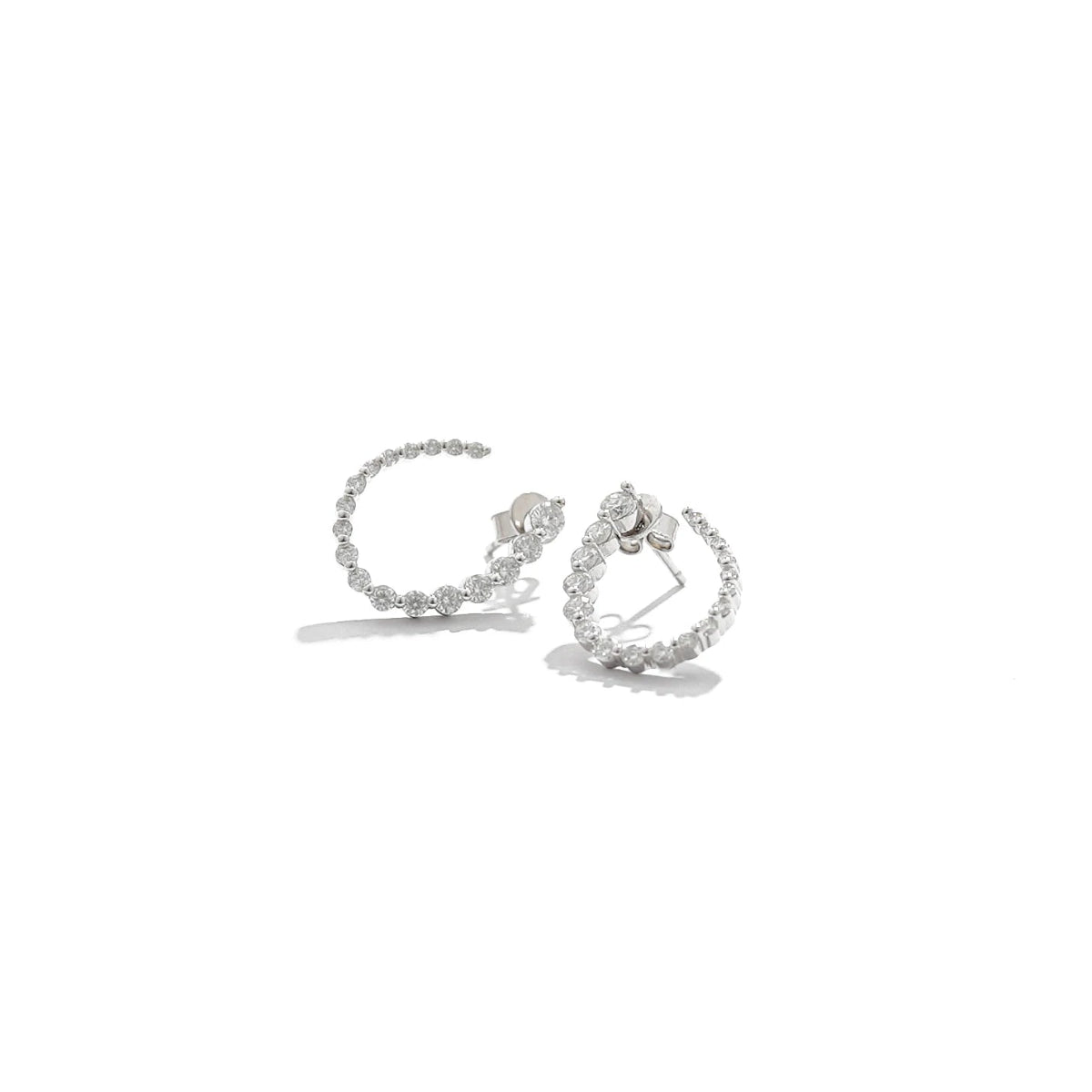 D-Color Moissanite Open Hoop Earrings - Side View