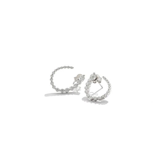 D-Color Moissanite Open Hoop Earrings - Side View