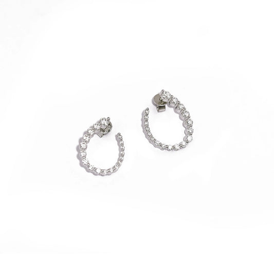 D-Color Moissanite Open Hoop Earrings - Front View