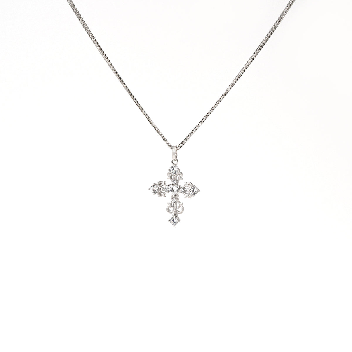 Ornate Baroque Cross Pendant Necklace