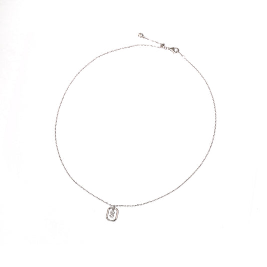 "S" Initial Geometric Frame Necklace