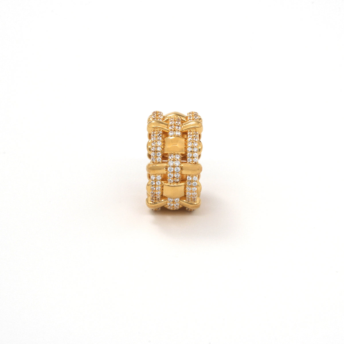 Pavé Braided Wide Band Ring