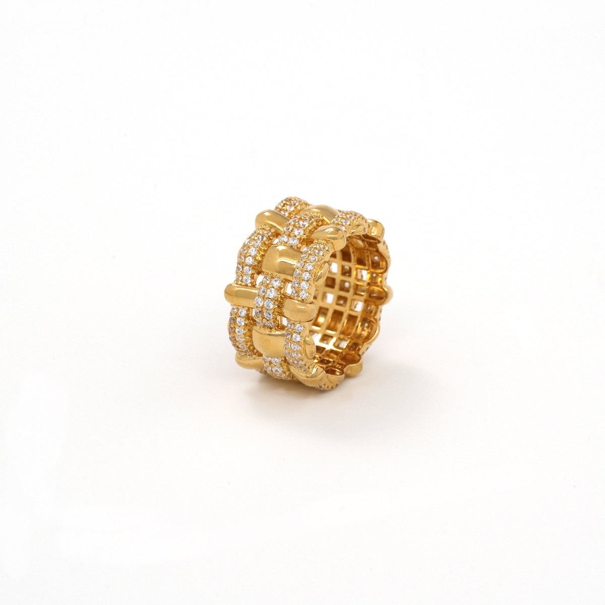 Pavé Braided Wide Band Ring