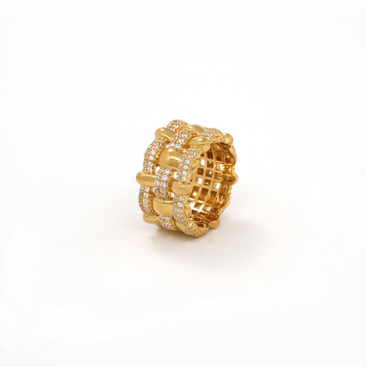 Pavé Braided Wide Band Ring