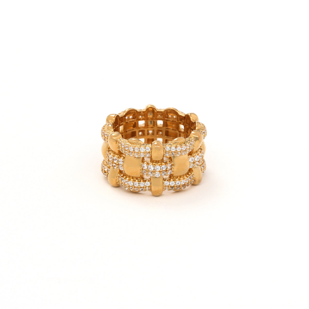 Pavé Braided Wide Band Ring
