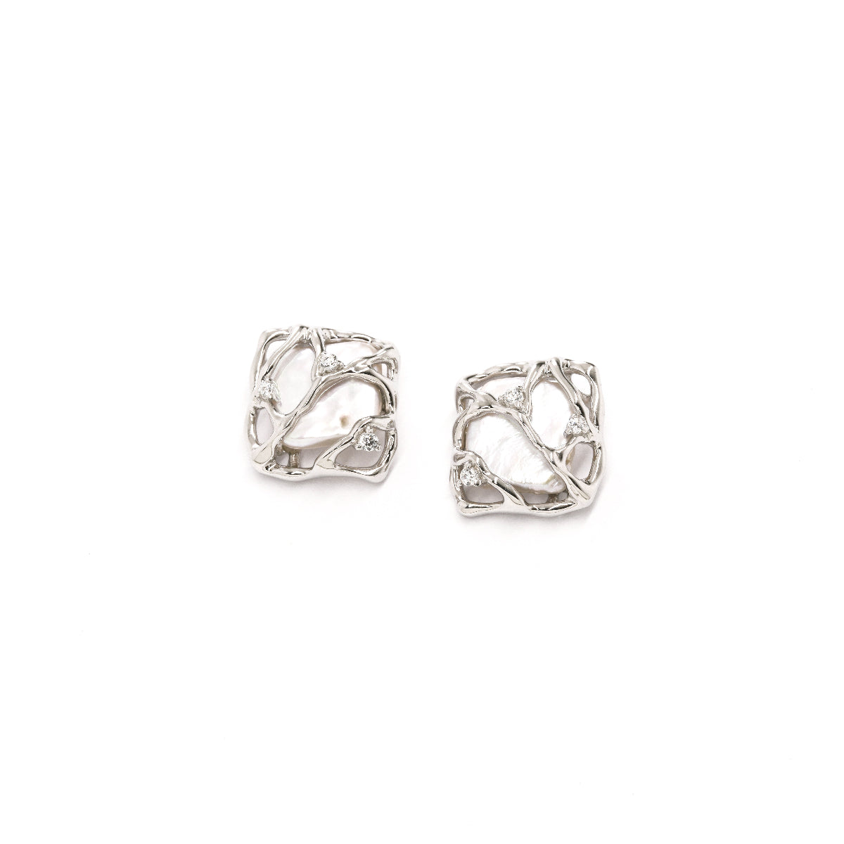 S925 Silver Natural Pearl  Stud Earrings